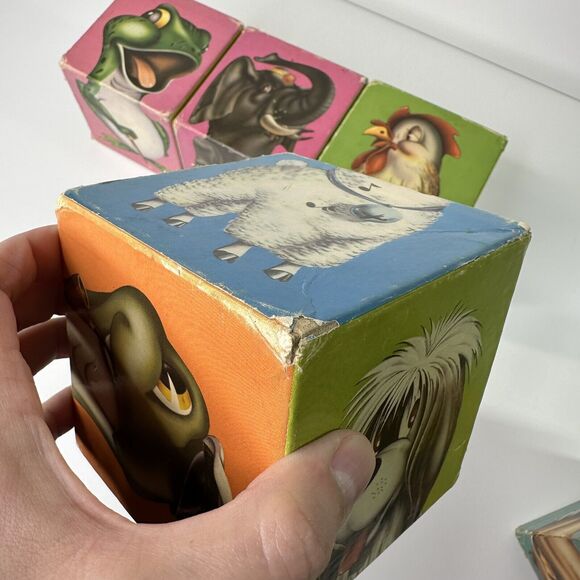 Vtg 1962 Lakeside Toys Large Barnyard Animal Puzzle Blocks Lil BooBoos Mix Match - Picture 10 of 13